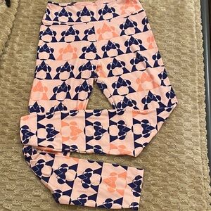 LuLaRoe Pink and Navy Disney Mickey  Print Leggings